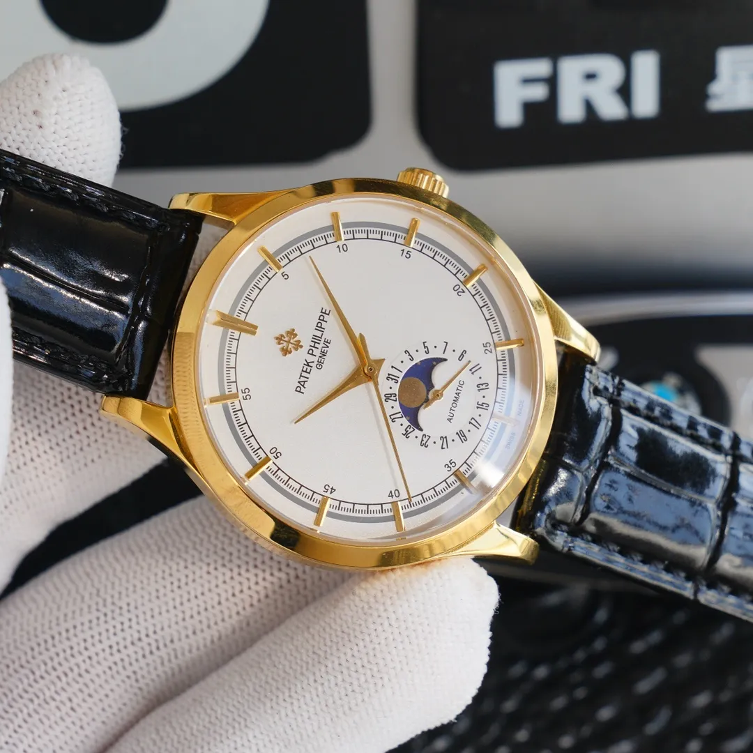 【Top replica】💰4500! Patek Philippe, six-digit real sun, moon, stars and calendar function, movement, date set 2824-2 (zero repair), imported Italian calfskin, original pin buckle, welcome to repost, we will sell it if you repost it!